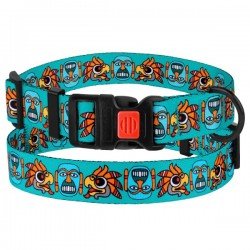Collar for dogs BronzeDog Urban Masks Nylon Plastic Buckle Menthol