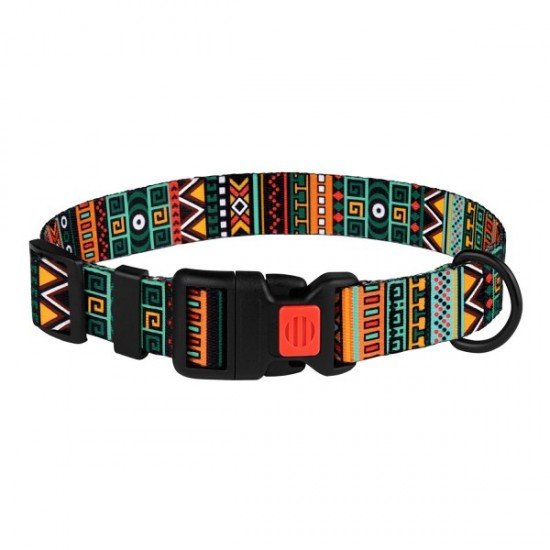 Collar for dogs BronzeDog Urban Ethnic Nylon Plastic Buckle Menthol