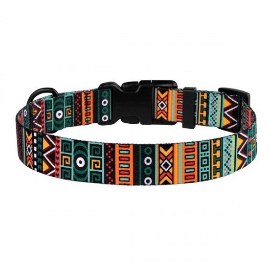 Collar for dogs BronzeDog Urban Ethnic Nylon Plastic Buckle Menthol