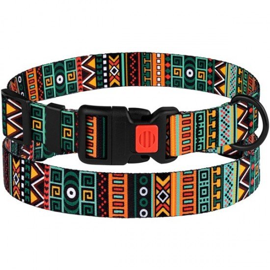 Collar for dogs BronzeDog Urban Ethnic Nylon Plastic Buckle Menthol