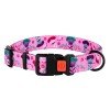 Collar for dogs BronzeDog Urban Flowers Nylon Plastic Buckle Pink