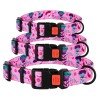 Collar for dogs BronzeDog Urban Flowers Nylon Plastic Buckle Pink