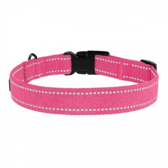 Collar for Dogs Bronzedog Cotton Reflective Tarpaulin Pink