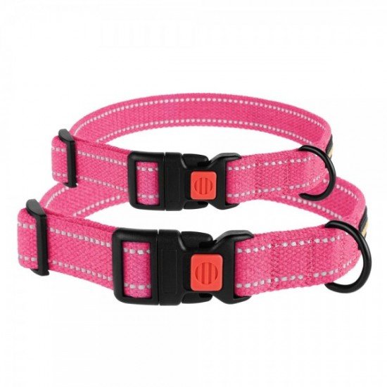 Collar for Dogs Bronzedog Cotton Reflective Tarpaulin Pink