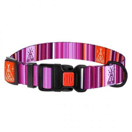 Collar for dogs BronzeDog Urban West nylon plastic buckle Violet