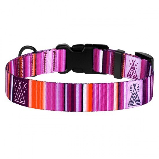 Collar for dogs BronzeDog Urban West nylon plastic buckle Violet