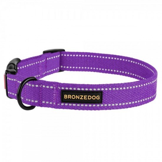 Collar for Dogs Bronzedog Cotton Reflective Tarpaulin Violet