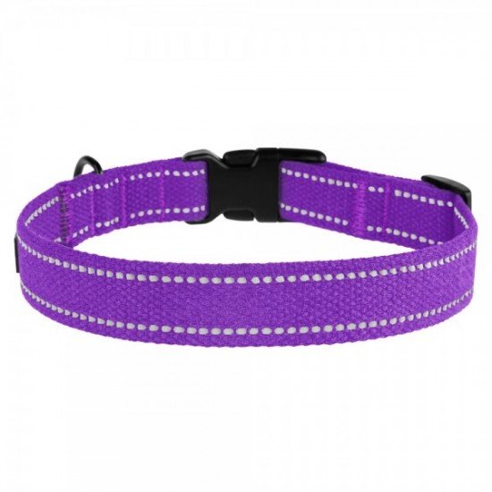 Collar for Dogs Bronzedog Cotton Reflective Tarpaulin Violet