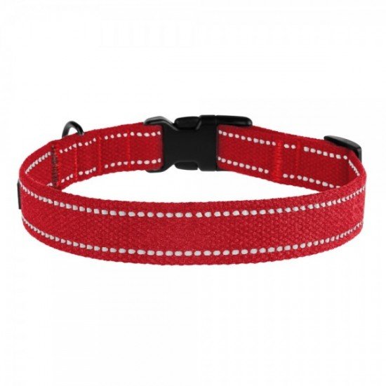 Collar for Dogs Bronzedog Cotton Reflective Tarpaulin Red