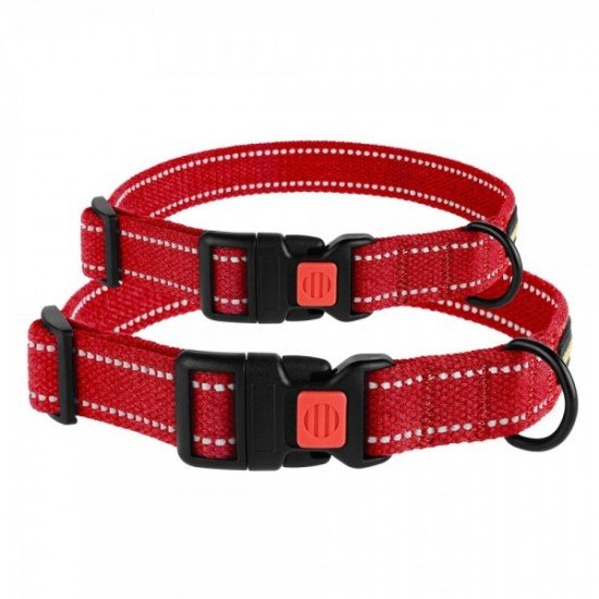 Collar for Dogs Bronzedog Cotton Reflective Tarpaulin Red