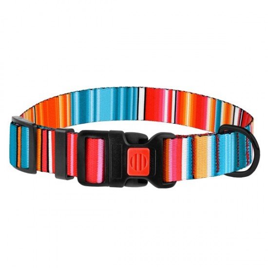 Collar for dogs BronzeDog Urban West nylon plastic buckle Red