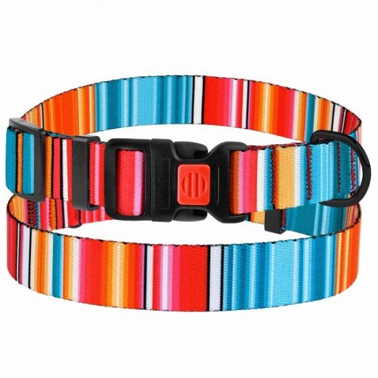 Collar for dogs BronzeDog Urban West nylon plastic buckle Red