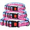 Collar for dogs BronzeDog Urban Travel Nylon Plastic Buckle Flamingo