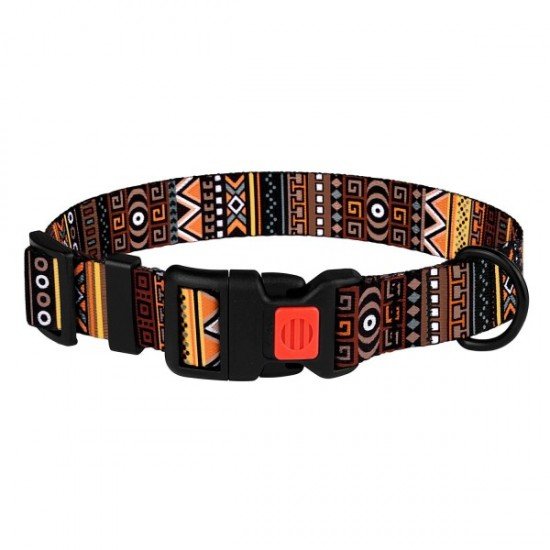 Collar for dogs BronzeDog Urban Ethnic Nylon Plastic Buckle Orange