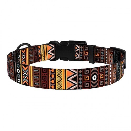 Collar for dogs BronzeDog Urban Ethnic Nylon Plastic Buckle Orange