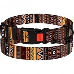 Collar for dogs BronzeDog Urban Ethnic Nylon Plastic Buckle Orange Collar for dogs BronzeDog Urban Ethnic Nylon Plastic Buckle Orange