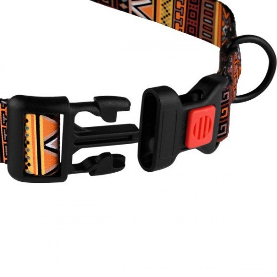 Collar for dogs BronzeDog Urban Ethnic Nylon Plastic Buckle Orange