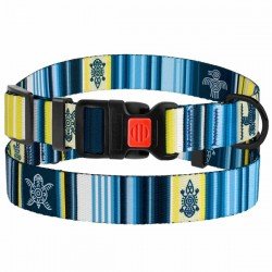 Collar for dogs BronzeDog Urban West nylon plastic buckle Dark Blue