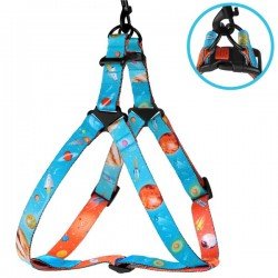 Breastplates for dogs BronzeDog Urban Cosmos Nylon Blue