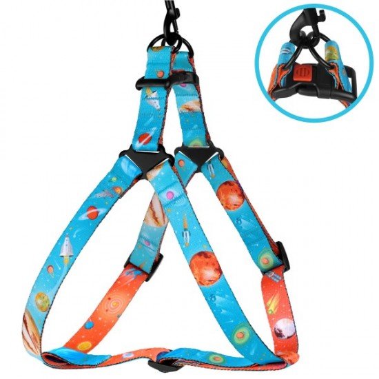 Breastplates for dogs BronzeDog Urban Cosmos Nylon Blue
