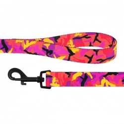 Leash for dogs BronzeDog Urban Camo Nylon Pink