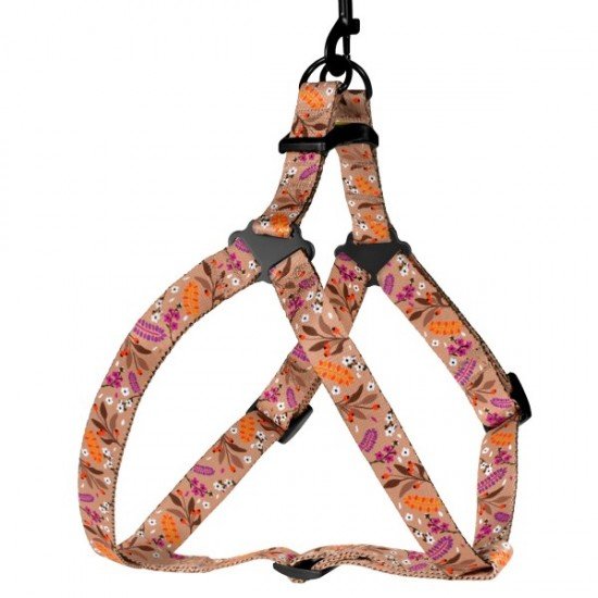 Breastplates for dogs BronzeDog Urban Flowers Nylon Beige