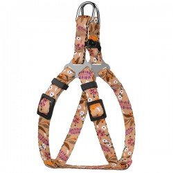 Breastplates for small breed dogs and cats BronzeDog Urban Flowers Beige