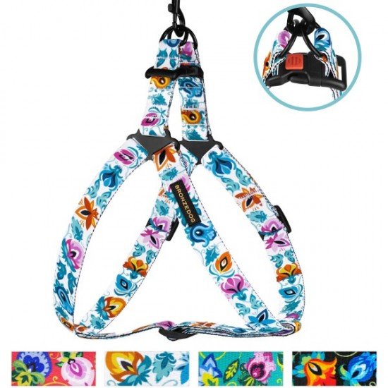Breastplates for dogs BronzeDog Urban Folk Nylon White