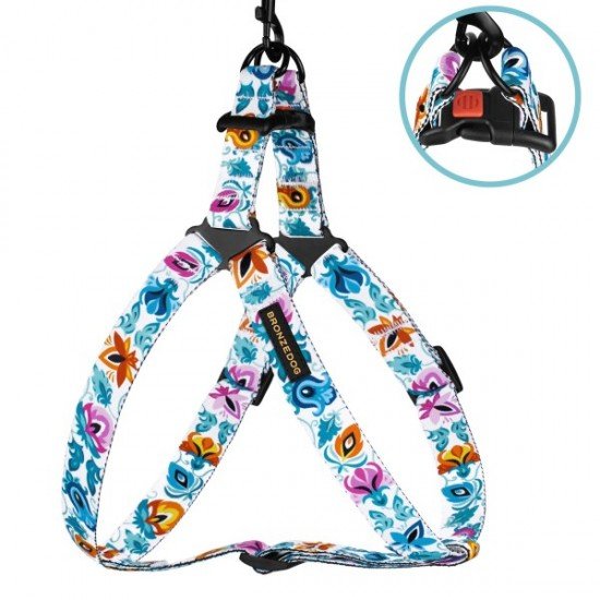 Breastplates for dogs BronzeDog Urban Folk Nylon White