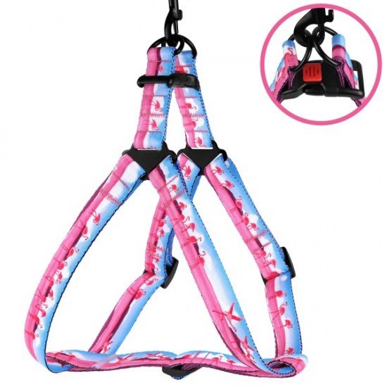 Breastplates for dogs BronzeDog Urban Travel Nylon Flamingo