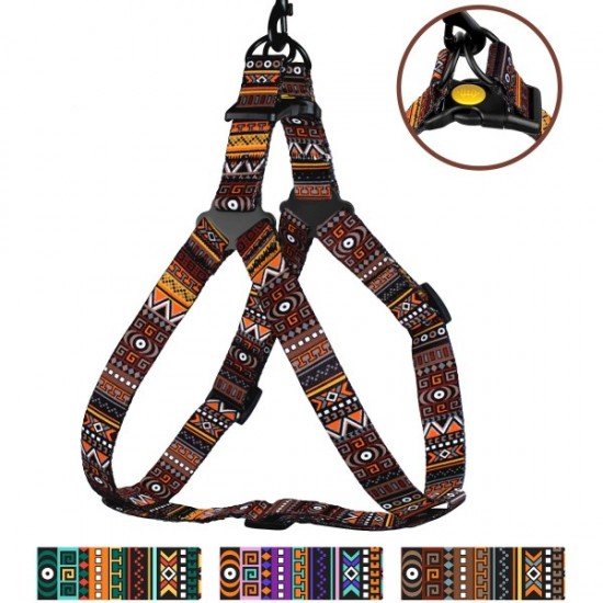 Breastplates for dogs BronzeDog Urban Ethnic Nylon Orange