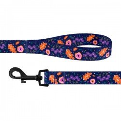 Leash for dogs BronzeDog Urban Flowers Nylon Dark Pink
