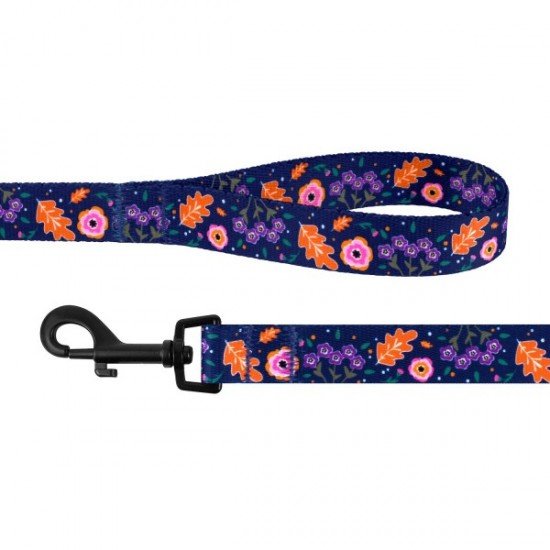 Leash for dogs BronzeDog Urban Flowers Nylon Dark Pink