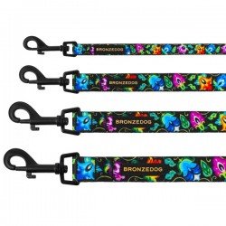 Leash for dogs BronzeDog Urban Folk Nylon Black