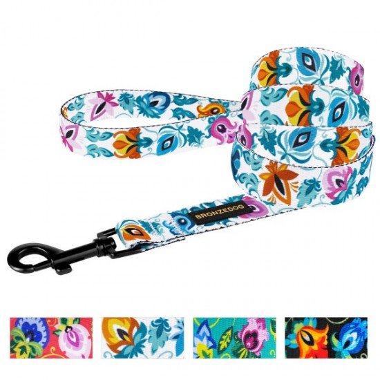 Leash for dogs BronzeDog Urban Folk Nylon White