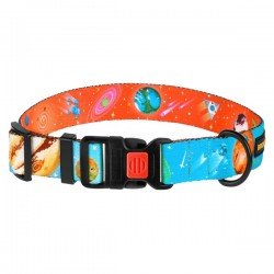 Collar for dogs BronzeDog Urban Cosmos Nylon Plastic Buckle Blue Collar for dogs BronzeDog Urban Cosmos Nylon Plastic Buckle Blue