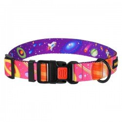 Collar for dogs BronzeDog Urban Cosmos Nylon Plastic Buckle Pink Collar for dogs BronzeDog Urban Cosmos Nylon Plastic Buckle Pink
