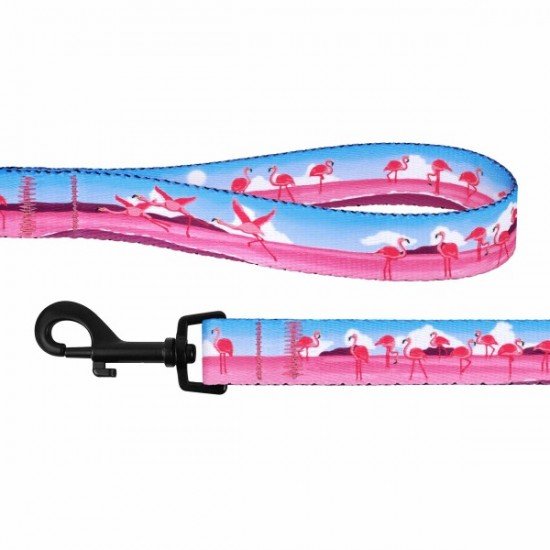 Leash for dogs BronzeDog Urban Travel Nylon Flamingo